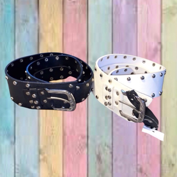 Rue21 Accessories - Rue 21 Black White Black Bundle Stud Waist Belts